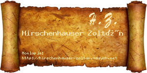 Hirschenhauser Zoltán névjegykártya